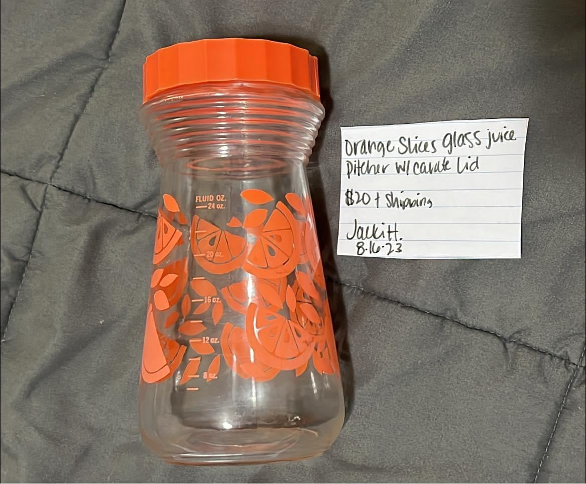 Orange Juice pitcher with carafe lid